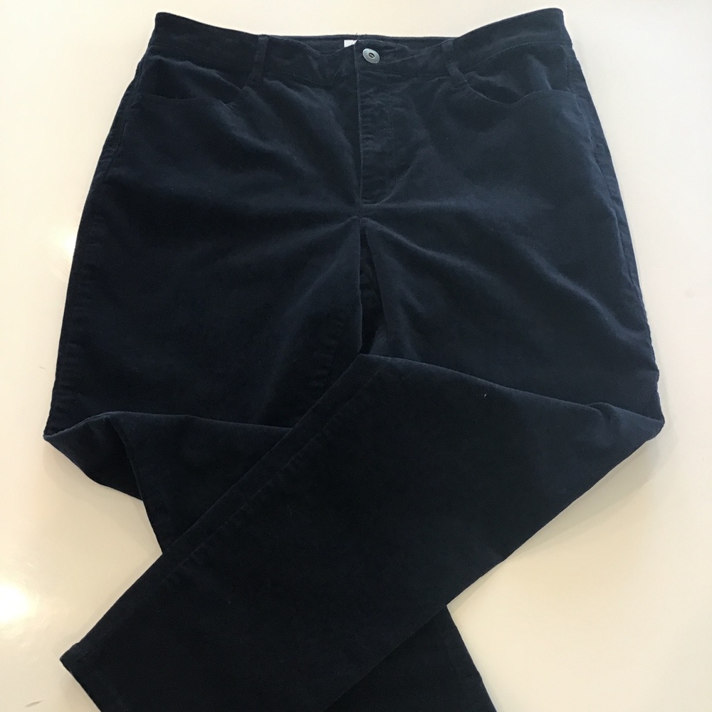 J Jill, Fine Whale Corduroy Navy Pant, Straight Leg, Size 14